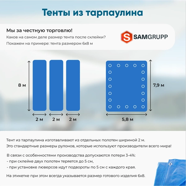 Строительный тент тарпаулин с утеплением 180 г/м2